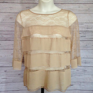 Ann Taylor Lace and Chiffon Top